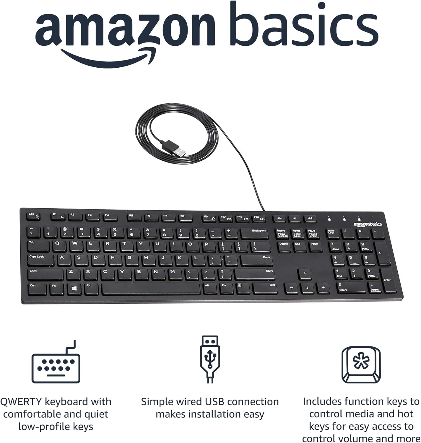 Amazon Basics Wired Keyboard