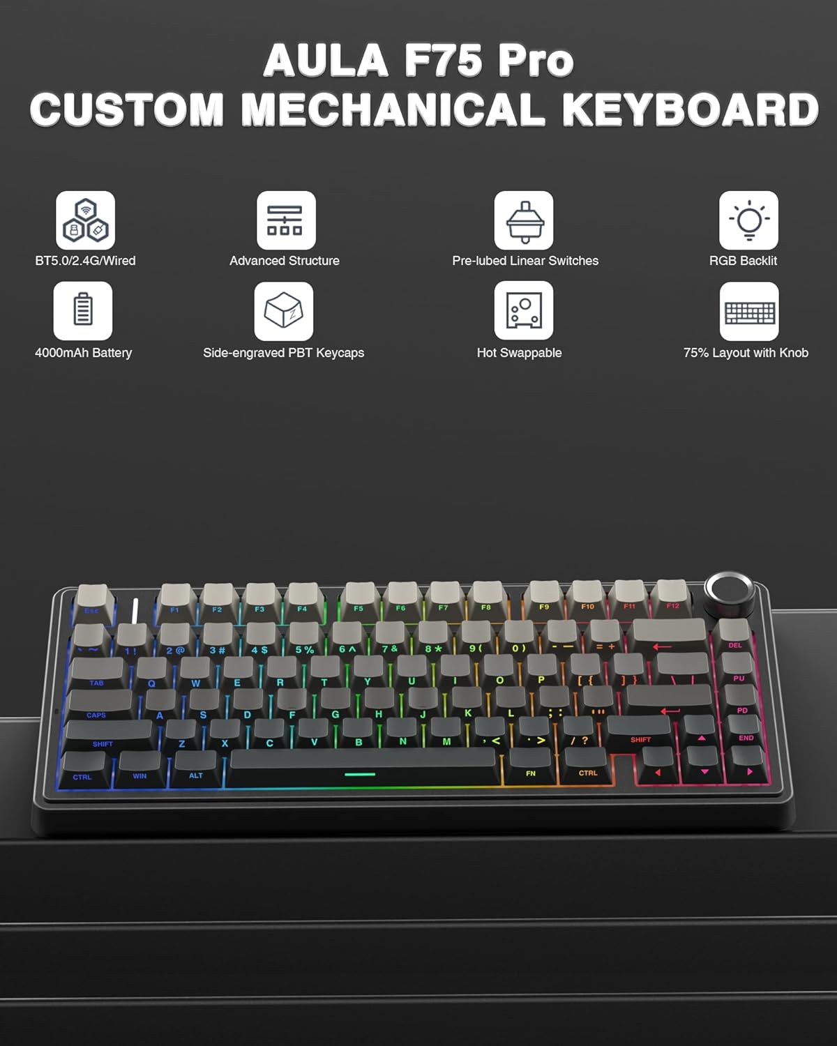 AULA F75 Pro Wireless Keyboard